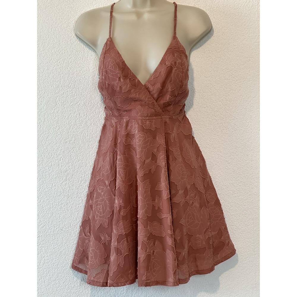 New Lulu's Womens Small Pink Mini Dress Empire Waist Fit & Flare Dainty Coquette